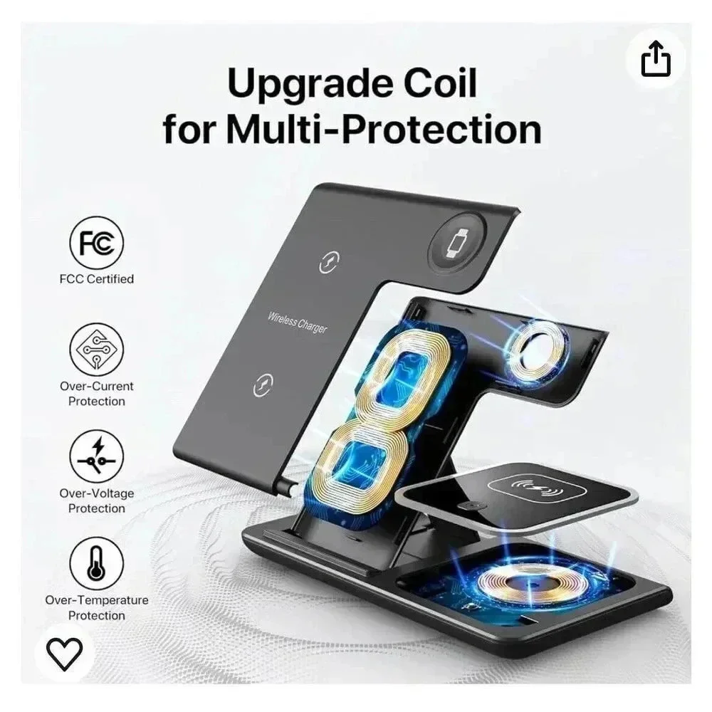 3‎ in 1 Wireless Charging Station For iPhone Apple Watch & Airpods Pro Tested